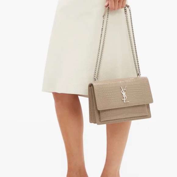 Saint Laurent Sunset Medium Croco Bag - Picture 3 of 15